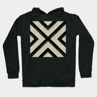 Black and White X and Diamond Pattern - Minimalist Design Hoodie